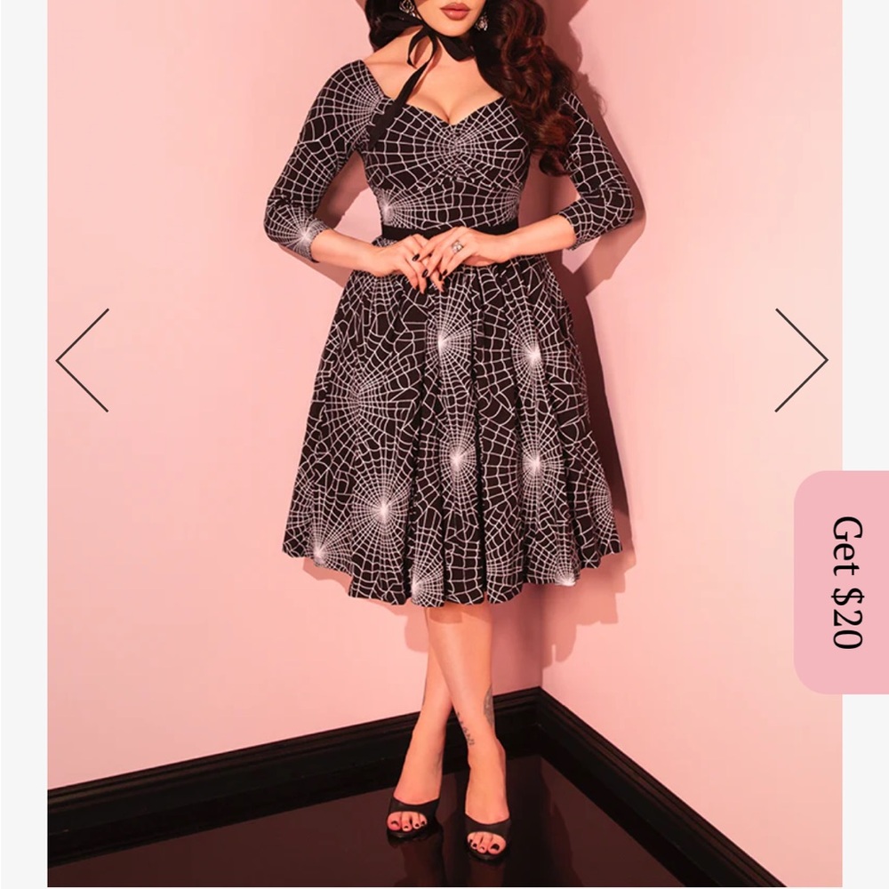 Elegant Black and White Spider Web Dress